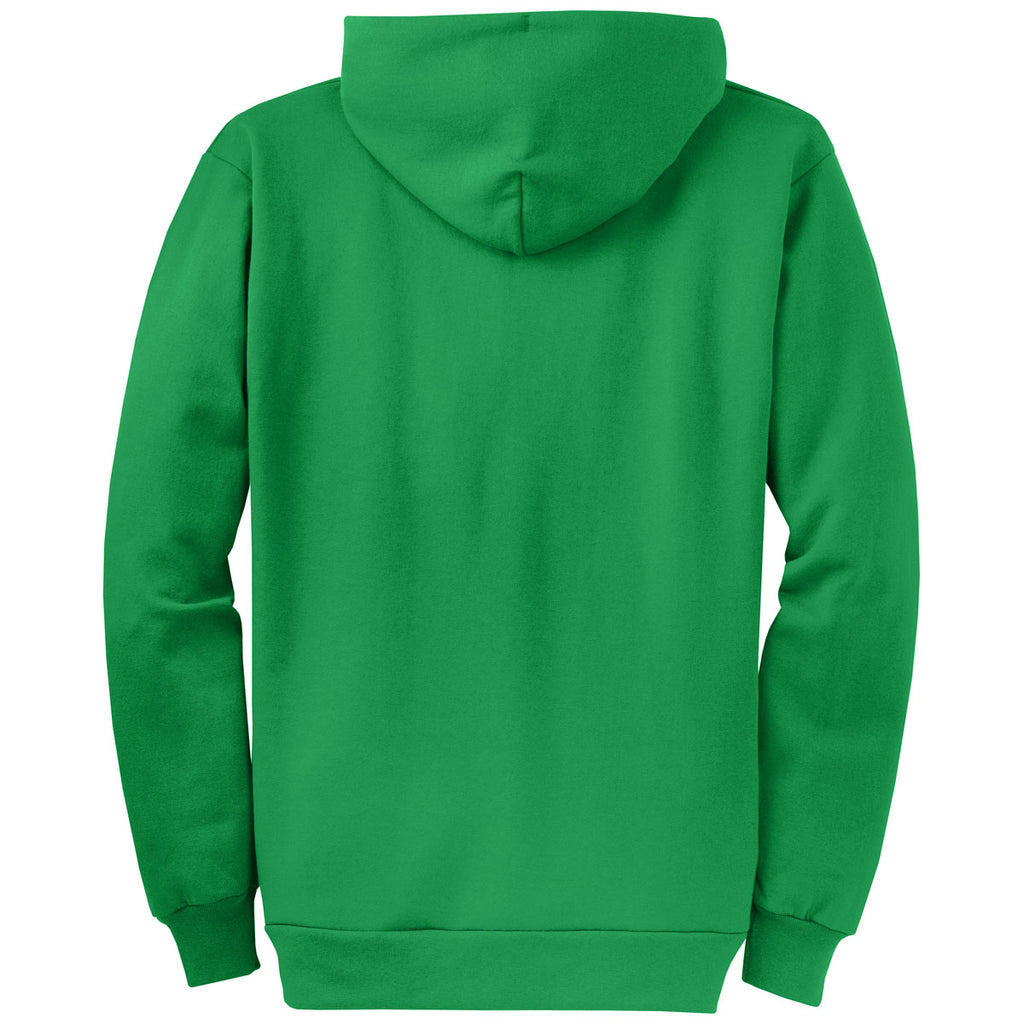 Port & Company Men's Clover Green Core Fleece Full-Zip Hooded Sweatshirt