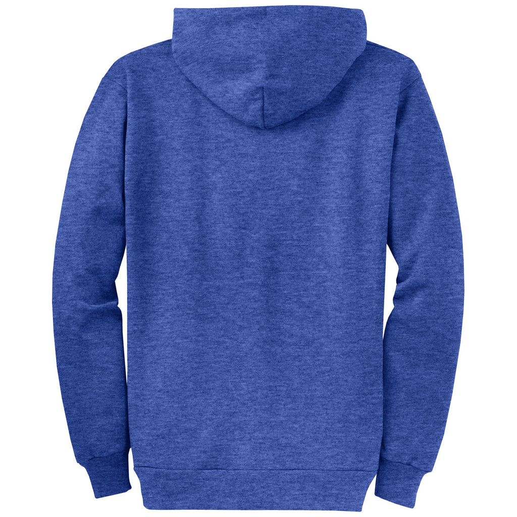 Port & Company Men's Heather Royal Core Fleece Full-Zip Hooded Sweatshirt