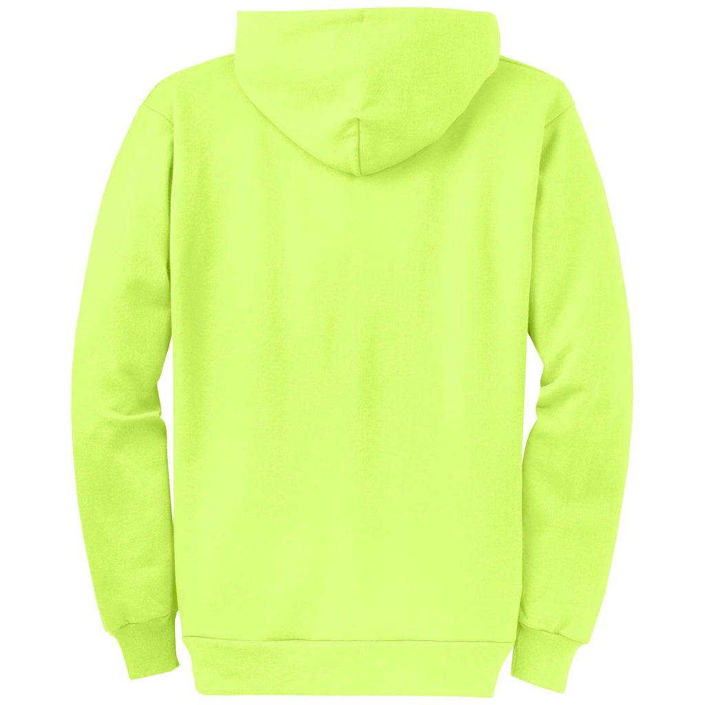 Port & Company Men's Neon Yellow Core Fleece Full-Zip Hooded Sweatshirt