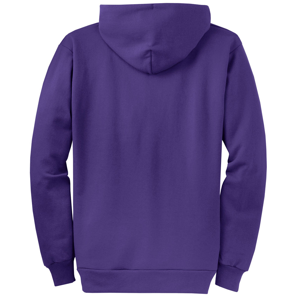 Port & Company Men's Purple Core Fleece Full-Zip Hooded Sweatshirt
