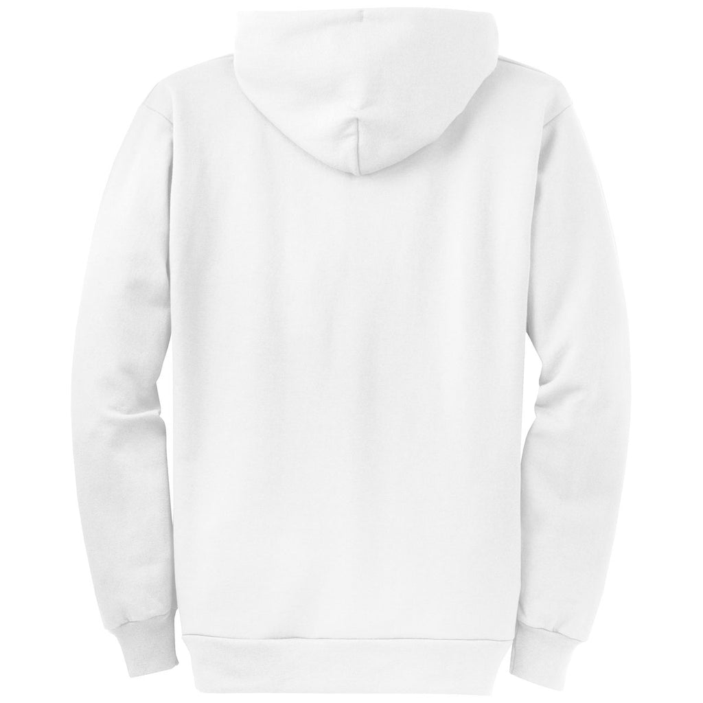 Port & Company Men's White Core Fleece Full-Zip Hooded Sweatshirt