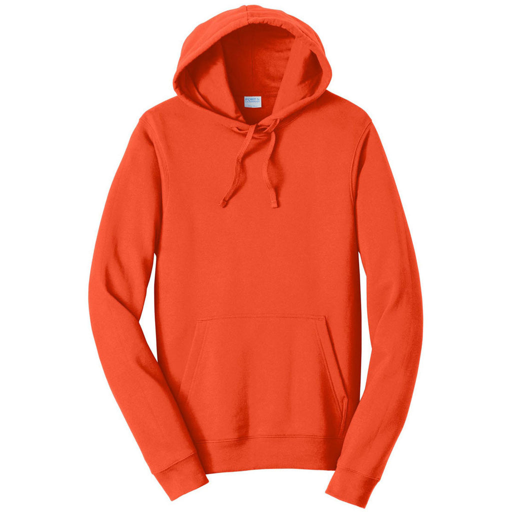 Port & Company Men's Orange Fan Favorite Fleece Pullover Hooded Sweatshirt