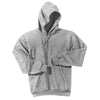 Screen Printed Port & Company Ash Grey Ultimate Hooded Sweatshirt