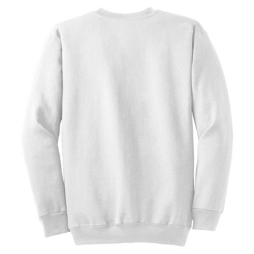 Port & Company Men's White Tall Essential Fleece Crewneck Sweatshirt