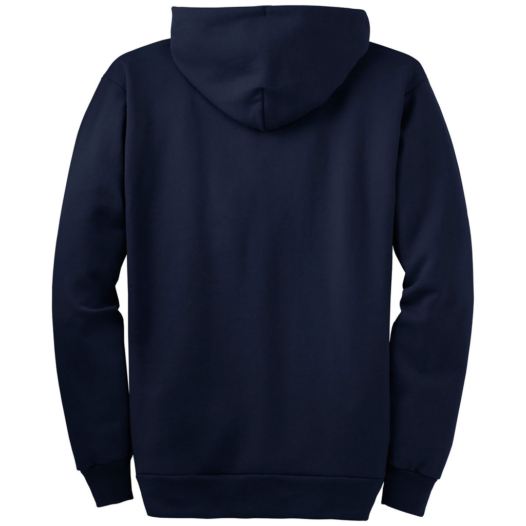 Port & Company Men's Jet Black Essential Fleece Full-Zip Hooded Sweatshirt