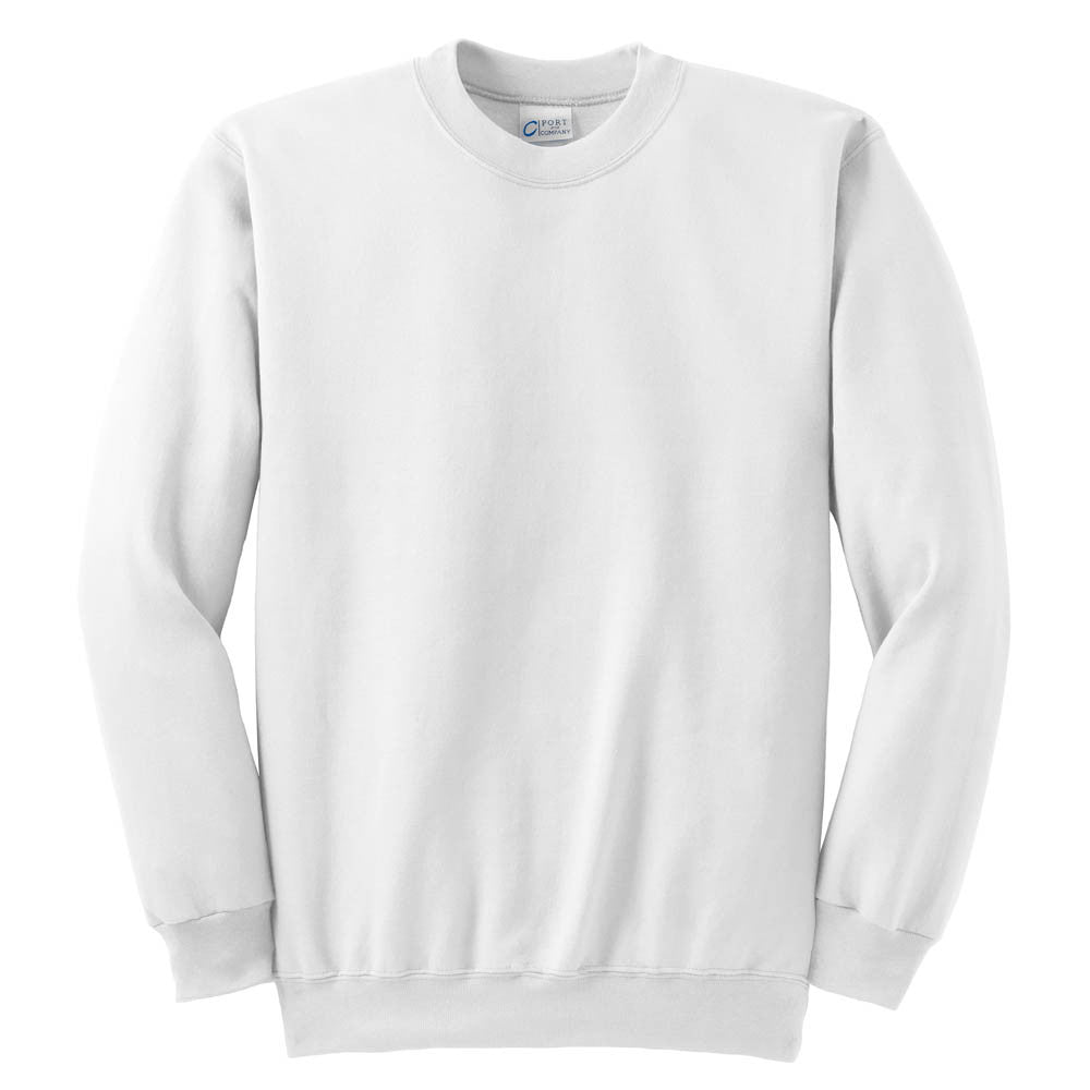 Port & Company PC90 Essential Fleece Crewneck Sweatshirt - White - XL