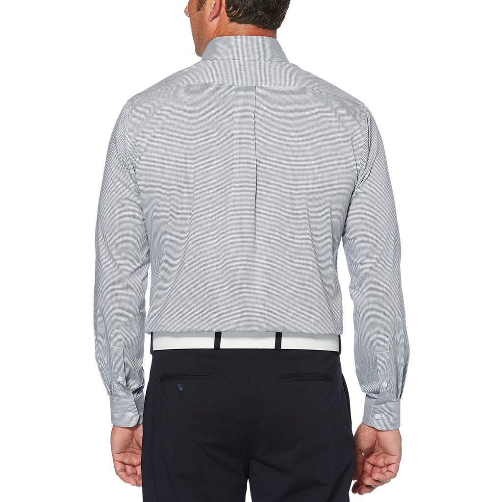 Perry Ellis Men's Classic Navy/White Mini Grid Woven Shirt
