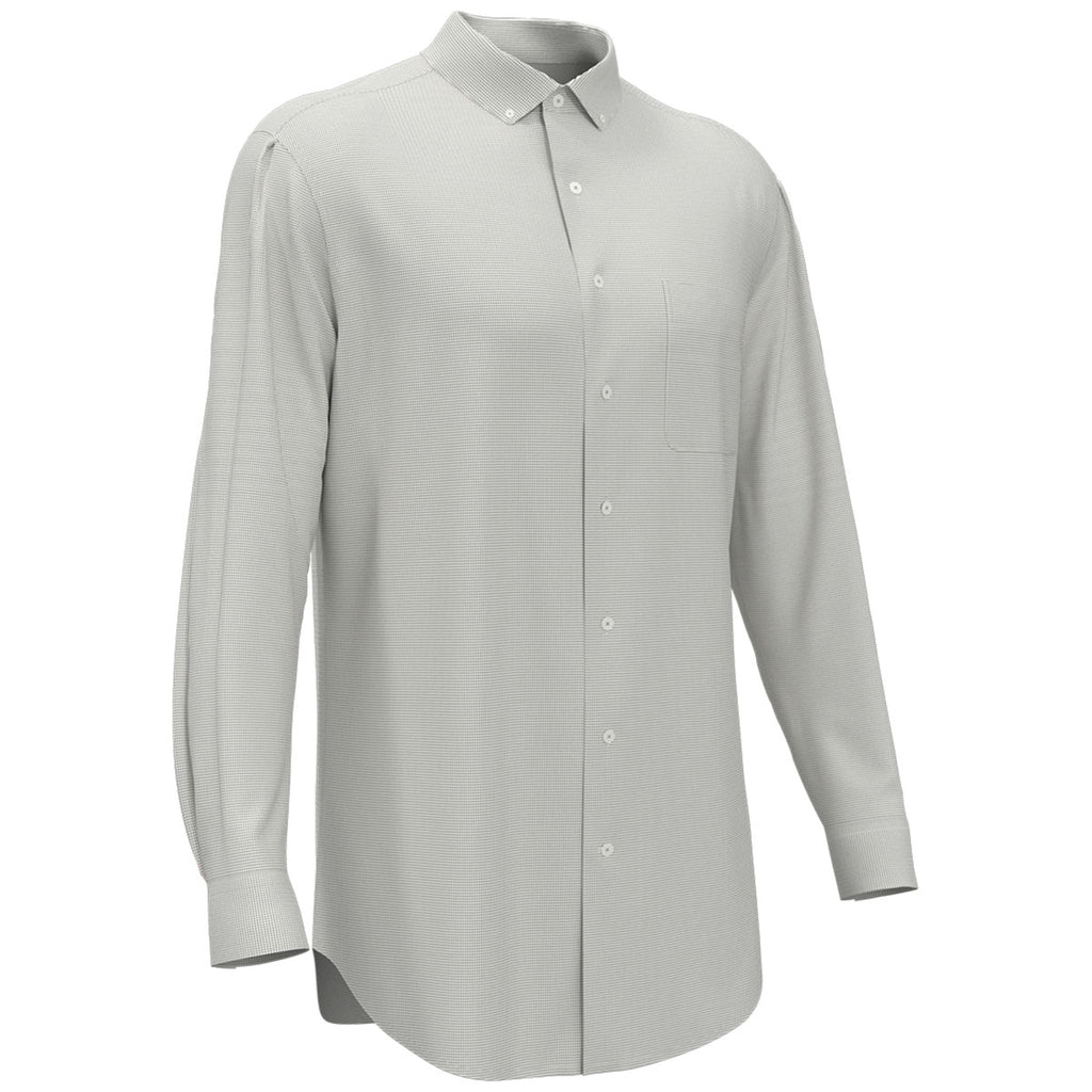 Perry Ellis Men's Classic Navy/White Mini Grid Woven Shirt