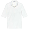 Lacoste Women's White Quarter Sleeve Slim Fit Stretch Mini Pique Polo Shirt