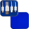 Primeline Blue 3-in-1 Charging Cable in Square Case