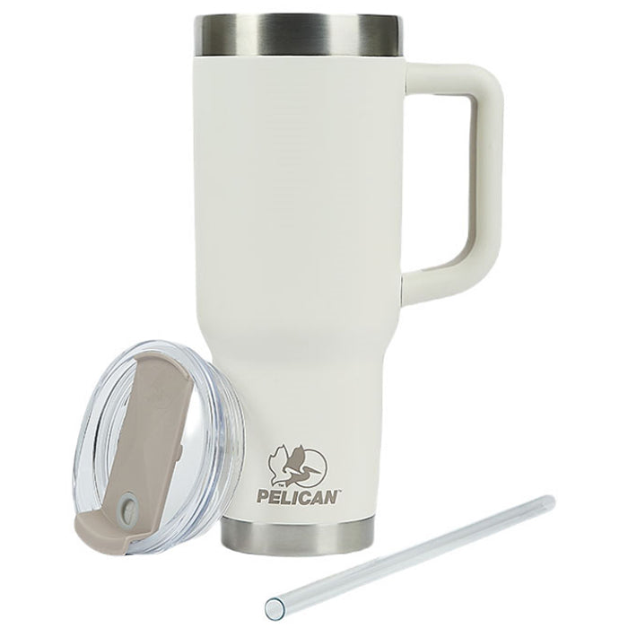 Pelican Cream Porter 40 oz. Recycled Double Wall Stainless Steel Travel Tumbler