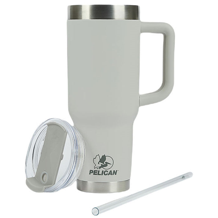 Pelican Grey Porter 40 oz. Recycled Double Wall Stainless Steel Travel Tumbler