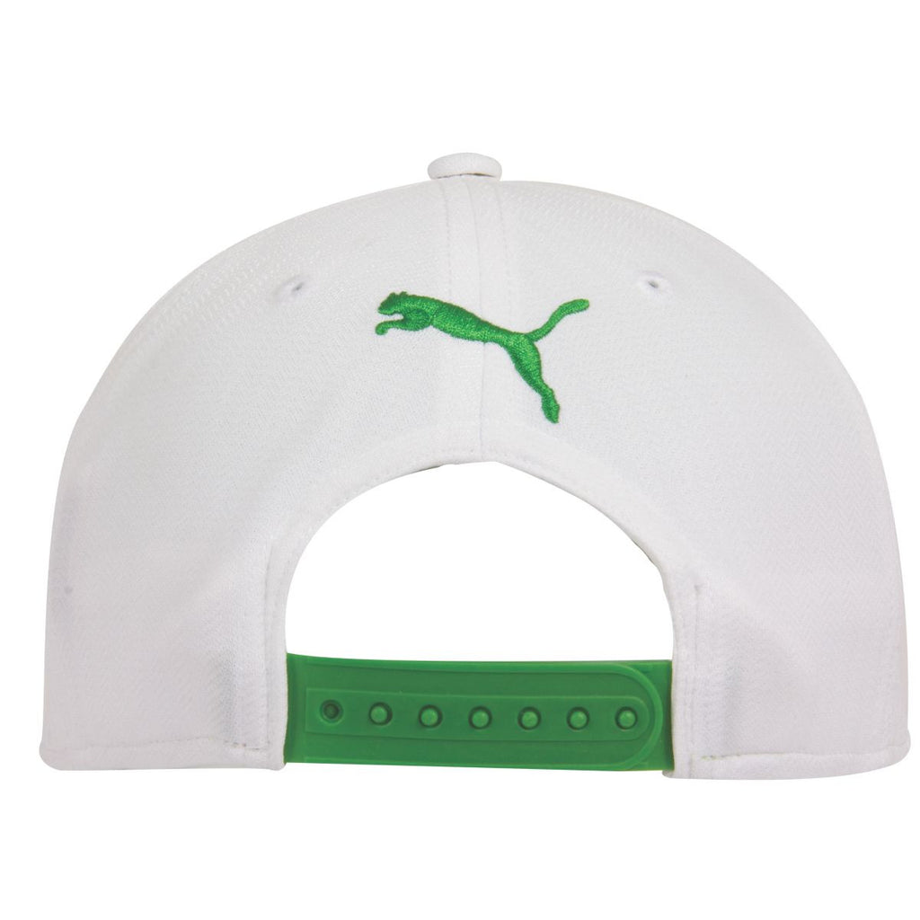 Puma Golf White & Bright Green Script Cool Cell Snapback Cap