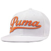 Puma Golf White & Vibrant Orange Script Cool Cell Snapback Cap