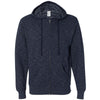 Independent Trading Co. Men's Azul Marino Clasico Baja Stripe French Terry Hooded Full-Zip Sweatshirt