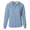 Independent Trading Co. Women's Misty Blue California Wave Wash Full-Zip Hooded Sweatshirt