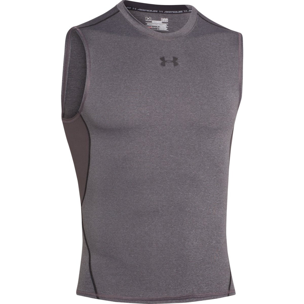 Under Armour Men's Charcoal HeatGear Armour Sleeveless Compression Shi