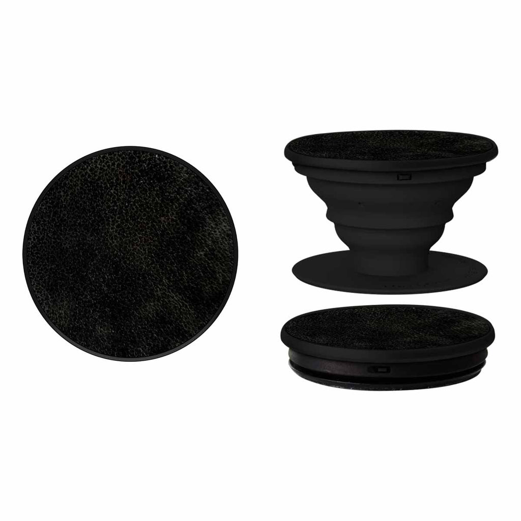 PopSockets Black Vegan Leather Grip Phone Holder