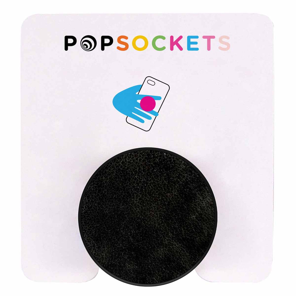 PopSockets Black Vegan Leather Grip Phone Holder
