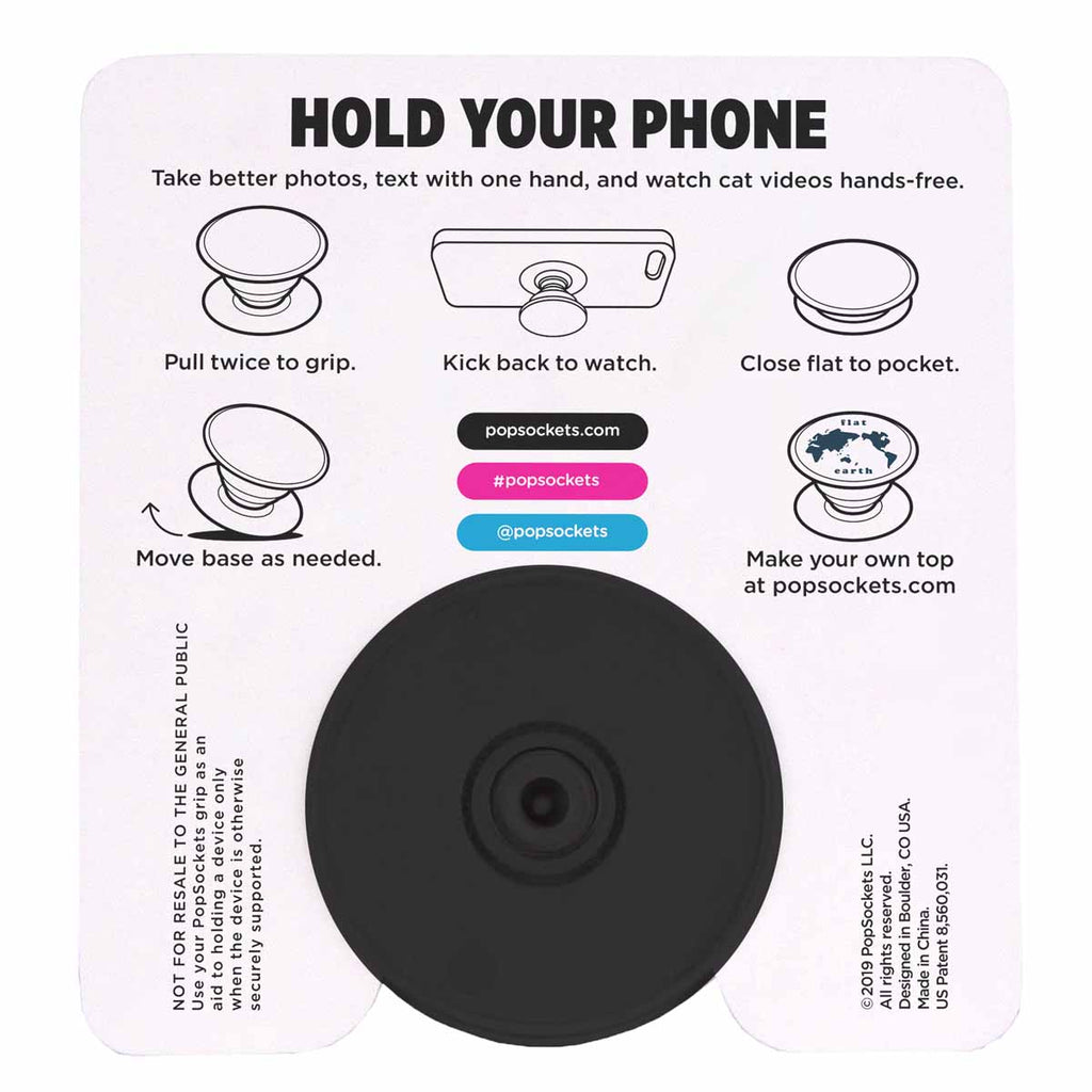 PopSockets Black Vegan Leather Grip Phone Holder