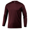 BAW Men's Maroon Loose Fit Cool Tek Long Sleeve T-Shirt