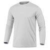 BAW Men's White Loose Fit Cool Tek Long Sleeve T-Shirt