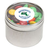 The 1919 Candy Company Silver M&Ms-Plain in Small Round Window Tin