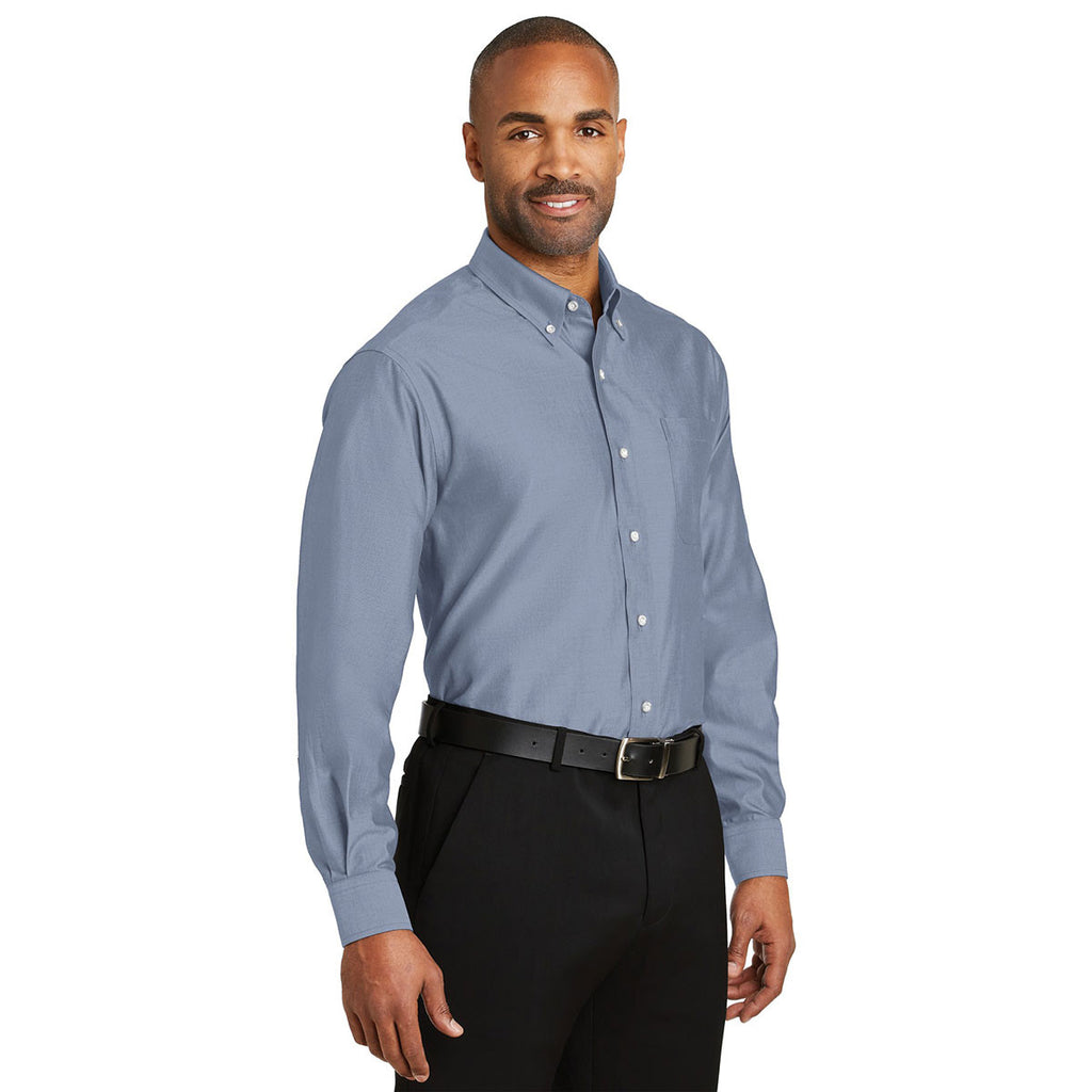 Red House Men's Blue Non-Iron Pinpoint Oxford Shirt