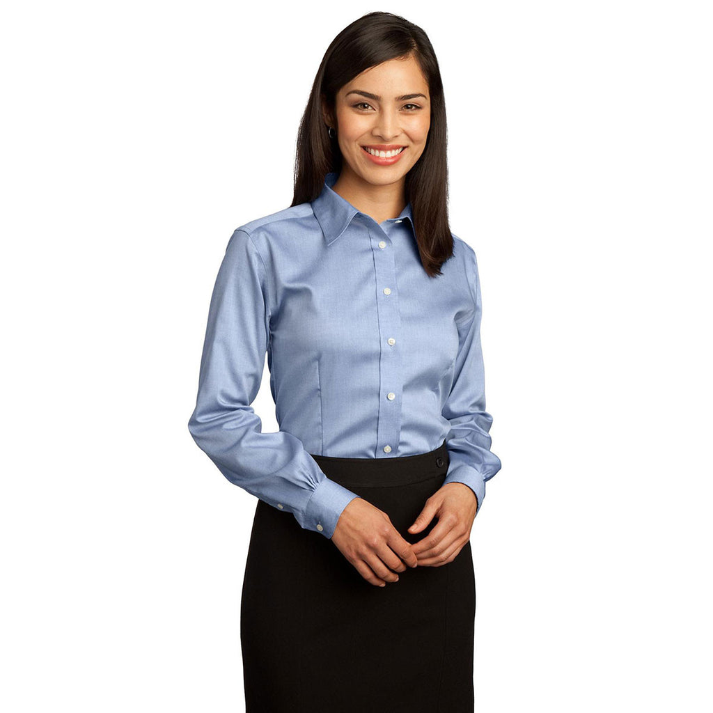 Red House Women's Blue Non-Iron Pinpoint Oxford Shirt