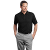 Red House Men's Black Contrast Stitch Performance Pique Polo