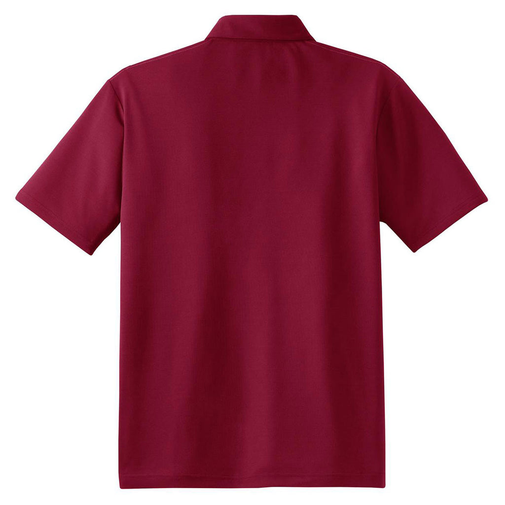 Red House Men's Bordeaux Red Contrast Stitch Performance Pique Polo