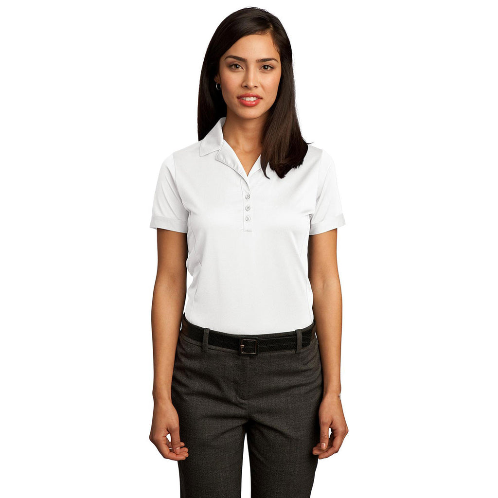 Red House Women's White Contrast Stitch Performance Pique Polo