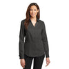 Red House Women's Charcoal French Cuff Non-Iron Pinpoint Oxford Shirt