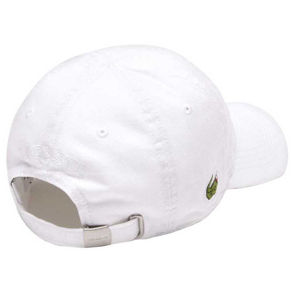 Lacoste Men's White Gabardine Croc Hat