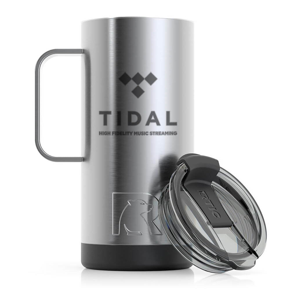 RTIC Silver 16oz Travel Coffee Cup