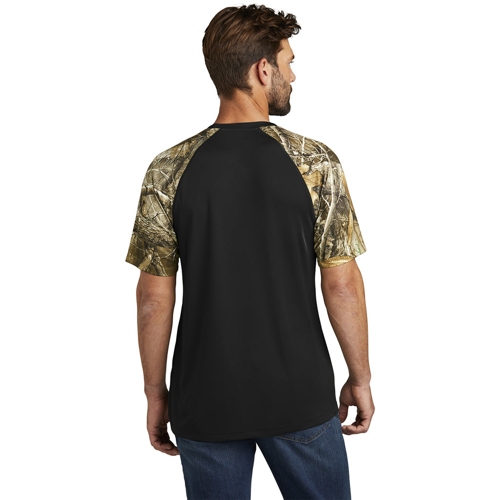 Russell Outdoors Men's Black/ Realtree Edge Realtree Colorblock Performance Tee