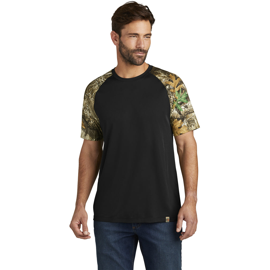 Russell Outdoors Men's Black/ Realtree Edge Realtree Colorblock Performance Tee
