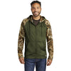Russell Outdoors Men's Olive Drab Green/ Realtree Edge Realtree Performance Colorblock Full Zip Hoodie