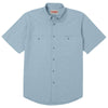 Wrangler Men's Alaskan Blue Rugged Wear Short Sleeve Advanced Comfort Chambray Button-Down Shirt