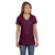 Hanes Women's Maroon 4.5 oz. 100% Ringspun Cotton nano-T V-Neck T-Shirt