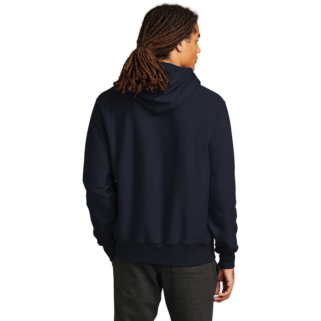 Champion Men's Navy Reverse Weave Hooded Sweatshirt