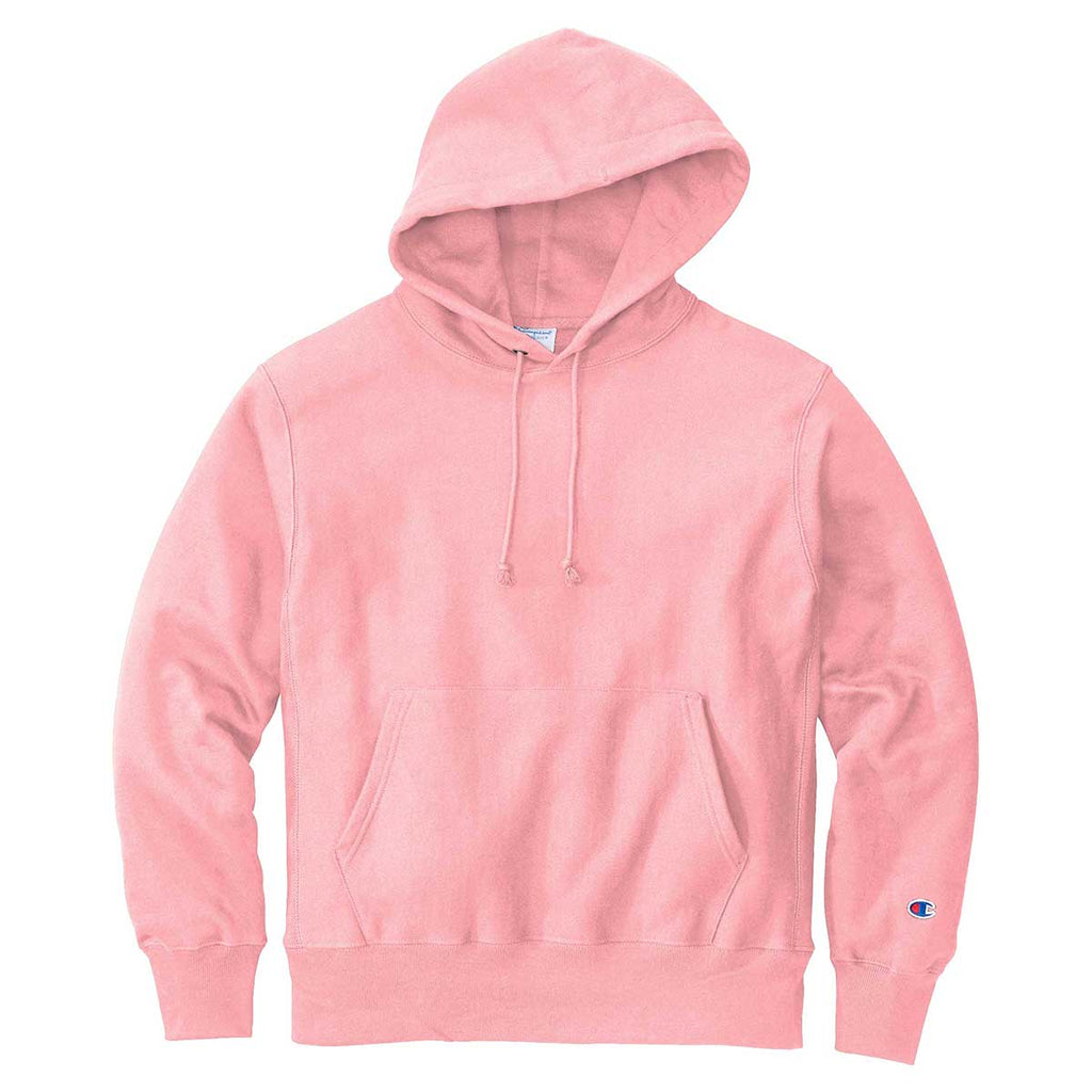Champion Men\'s Pink Candy Reverse Hooded Weave Sweatshirt