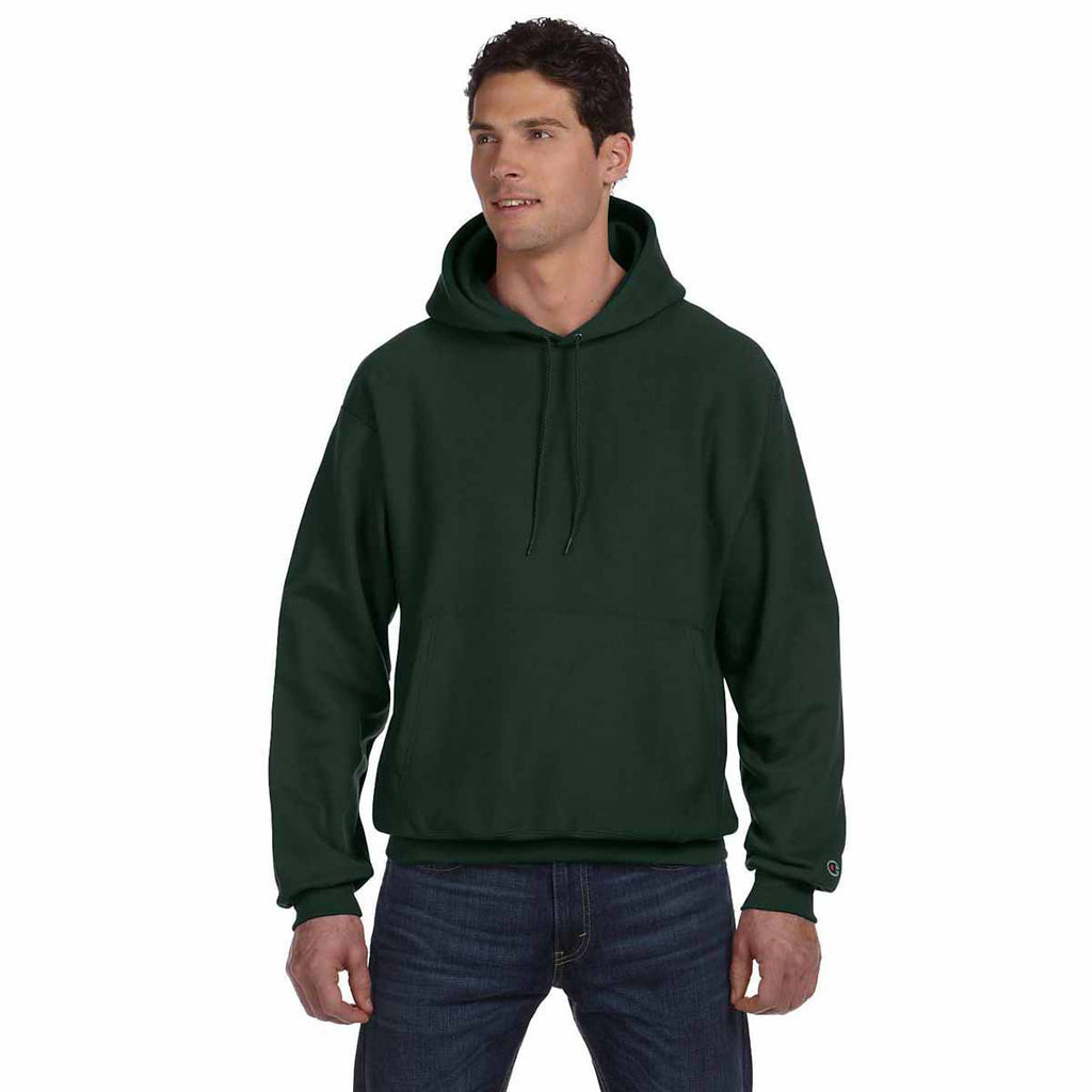 Champion Men's Dark Green Reverse Weave 12-Ounce Pullover Hood