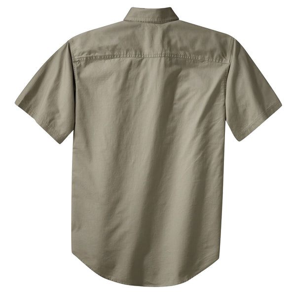 Port Authority Men's Khaki Short Sleeve Twill Shirt