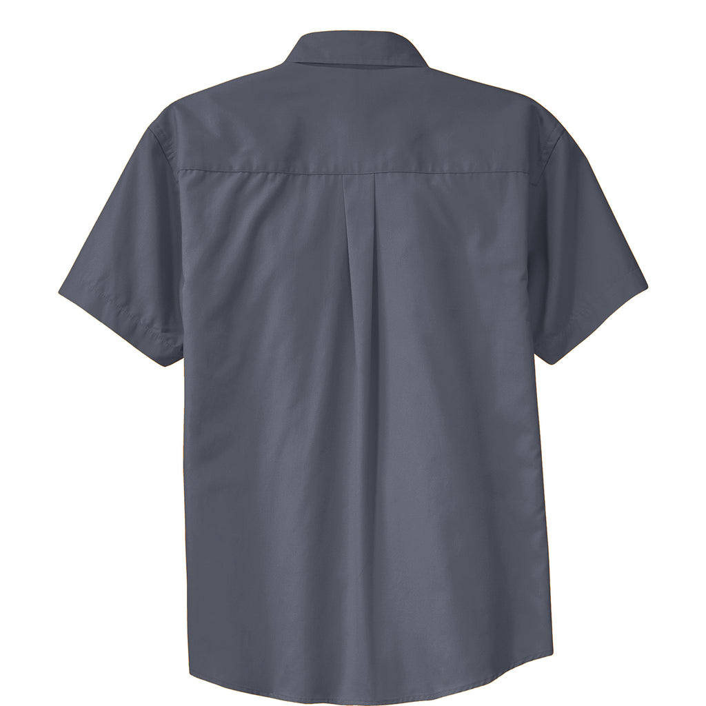 Port Authority Men's Steel Grey/Light Stone Short Sleeve Easy Care Shi