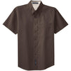 Port Authority Men's Coffee Bean/Light Stone Short Sleeve Easy Care Shirt
