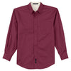 Port Authority Men's Burgundy/Light Stone Extended Size Long Sleeve Easy Care Shirt