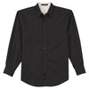 Port Authority Men's Black/Light Stone Tall Long Sleeve Easy Care Shirt
