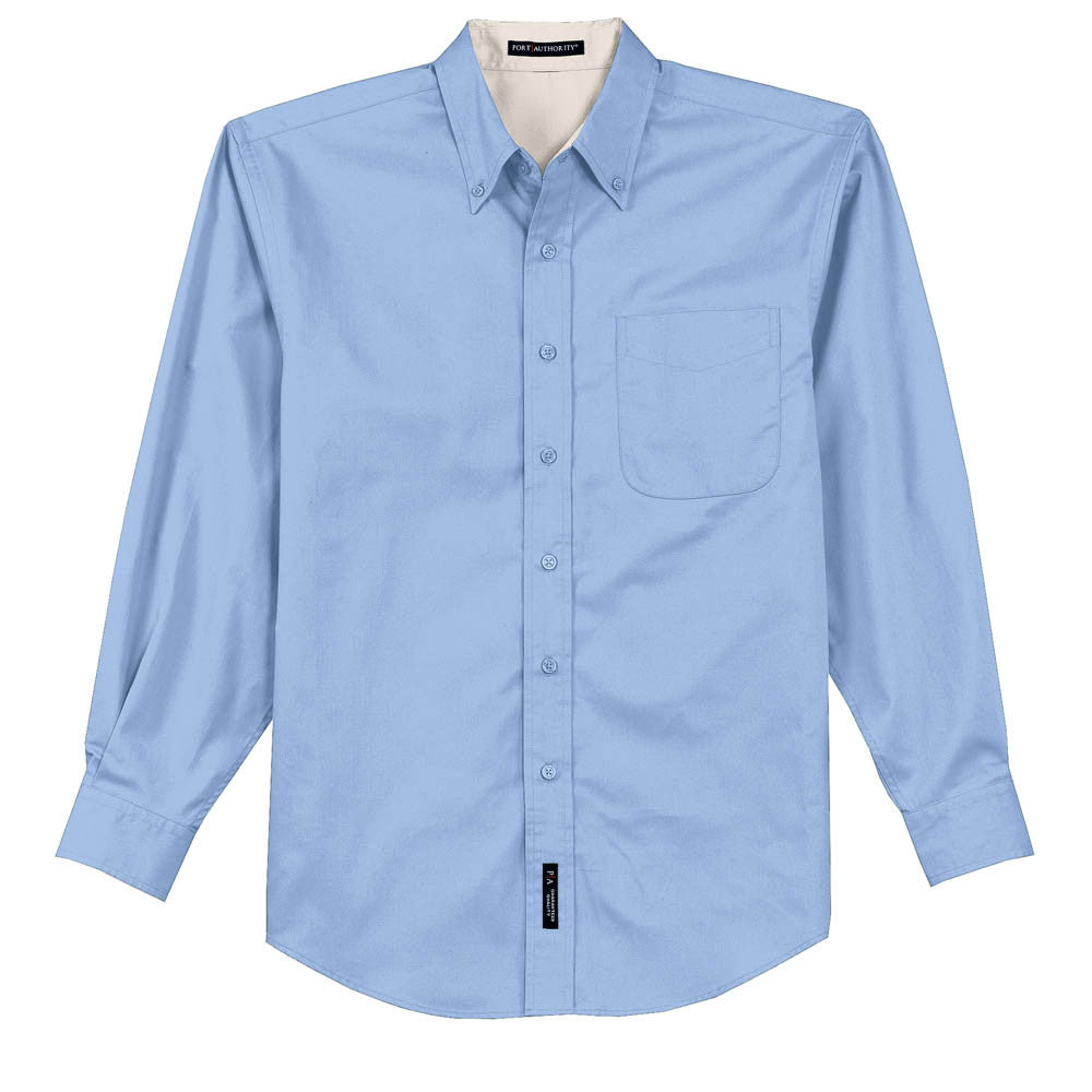 Port Authority Men's Long Sleeve Easy Care Shirt - Steel Grey, Size M, Button-Front Work Shirt - View #4