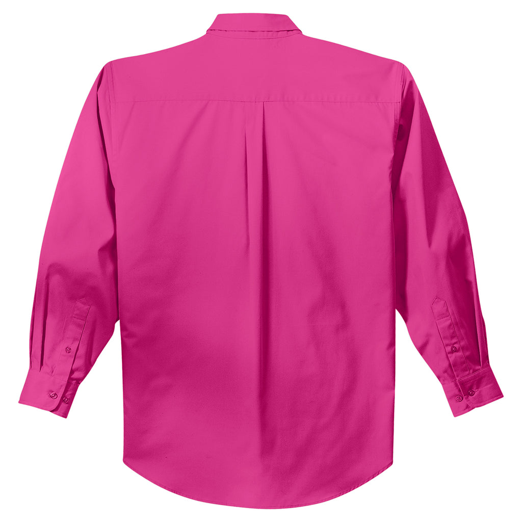 Port Authority Men's Tropical Pink Tall Long Sleeve Easy Care Shirt